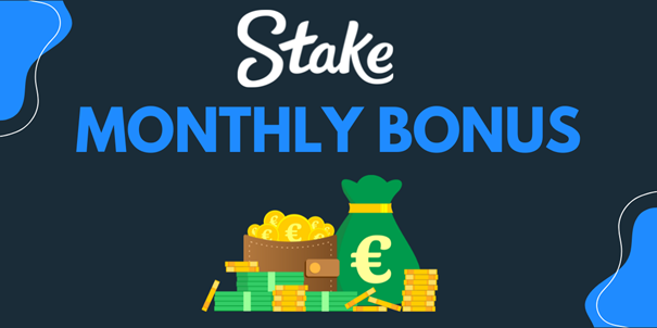 Visuel du bonus mensuel Stake pour les utilisateurs mobile et ordinateur